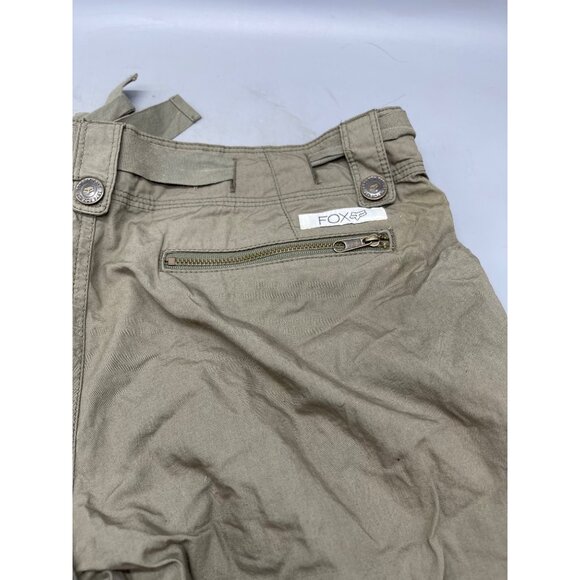 fox girls bermuda mom shorts kaki knee high cotton pocket zipper size 9 READ - Picture 7 of 10